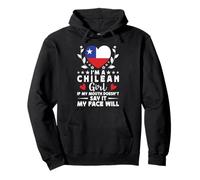 I'm a Chilean Girl Chilean Face Chile Flag Sudadera con Capucha