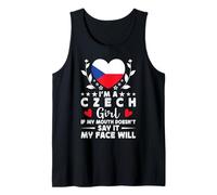 I'm a Czech Girl Czech Face Czech Republic Flag Camiseta sin Mangas