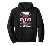 I'm a Czech Girl Czech Face Czech Republic Flag Sudadera con Capucha