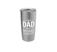 I'm A Dad Of Two Girls Nothing Scares Me Vaso térmico de acero inoxidable de doble pared