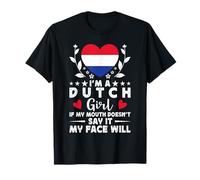 I'm a Dutch Girl Dutch Face Netherlands Flag Camiseta
