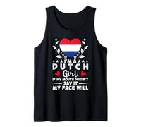 I'm a Dutch Girl Dutch Face Netherlands Flag Camiseta sin Mangas