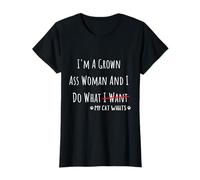 I'm A Grown Ass Woman and I Do What My Cat Wants Funny Quote Camiseta