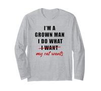 I'm a Grown Man I Do What... My Cat Wants Humor Manga Larga