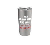 I'm a Grown Man I Do What... My Cats Want Humor Vaso térmico de acero inoxidable de doble pared