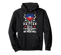 I'm a Haitian Girl Haitian Face Haiti Flag Sudadera con Capucha