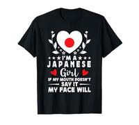 I'm a Japanese Girl Japanese Face Japan Flag Camiseta