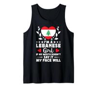 I'm a Lebanese Girl Lebanese Face Lebanon Flag Camiseta sin Mangas