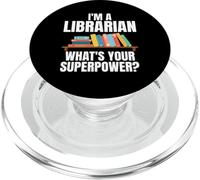 I'm A Librarian What Your Superpower Gag for Unisex PopSockets PopGrip para MagSafe