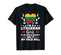 I'm a Lithuanian Girl Lithuanian Face Lithuania Flag Camiseta