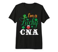 I'm a Lucky CNA Nurse Shamrock Hat St Patricks Day for Nurse Camiseta Premium