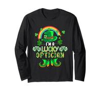 I'm A Lucky Optician St Patrick's Day Optician Symbols Manga Larga
