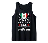 I'm a Mexican Girl Mexican Face Mexico Flag Camiseta sin Mangas