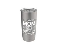 I'm A Mom Of Two Boys Nothing Scares Me Vaso térmico de acero inoxidable de doble pared