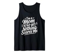 I'm A Mom of Two Girls Nothing Scares Me Camiseta sin Mangas