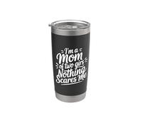 I'm A Mom Of Two Girls Nothing Scares Me Vaso térmico de acero inoxidable de doble pared