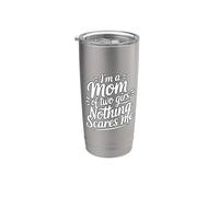 I'm A Mom Of Two Girls Nothing Scares Me Vaso térmico de acero inoxidable de doble pared