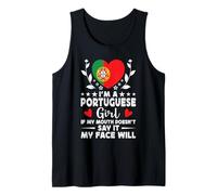 I'm a Portuguese Girl Portuguese Face Portugal Flag Camiseta sin Mangas
