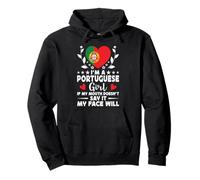 I'm a Portuguese Girl Portuguese Face Portugal Flag Sudadera con Capucha