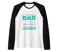 I'm A Proud Dad of A Freaking Awesome Gift Shop Cajero Camiseta Manga Raglan