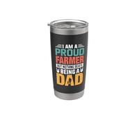I'm A Proud Farmer Being A Dad Funny Fathers Vaso térmico de acero inoxidable de doble pared