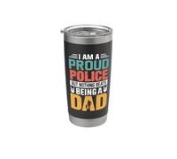 I'm A Proud Police Being A Dad Funny Fathers Vaso térmico de acero inoxidable de doble pared