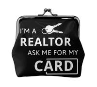 I'm A Realtor Ask Me - Cartera ligera minimalista para viajes escolares y de trabajo, Black, Talla única, Bolsa para monedas