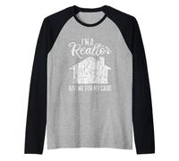 I'm A Realtor Ask Me For My Card Trabajo inmobiliario - Camiseta Manga Raglan