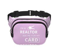 I'M A Realtor Ask Me Print - Riñonera unisex cuadrada de doble capa moderna para viajes y entrenamientos, Negro -, Talla única