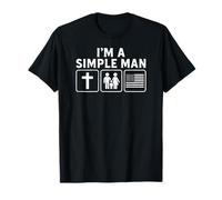 Im A Simple Man Faith Family American Flag Funny Repuplican Camiseta