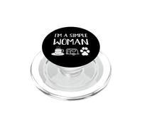 I'm A Simple Woman I Love Camping Perros Gatos Café Té Caliente PopSockets PopGrip para MagSafe