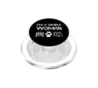 I'm A Simple Woman I Love Camping Wine Dogs Cats Paw Animal PopSockets PopGrip para MagSafe