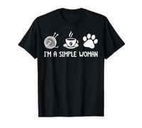 I'm A Simple Woman Yarn Coffee Dogs Camiseta