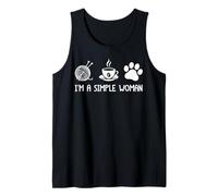 I'm A Simple Woman Yarn Coffee Dogs Camiseta sin Mangas