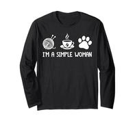 I'm A Simple Woman Yarn Coffee Dogs Manga Larga