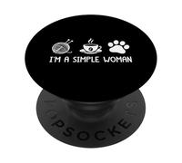 I'm A Simple Woman Yarn Coffee Dogs PopSockets PopGrip Adhesivo