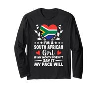 I'm a South African Girl South Africa Flag Manga Larga