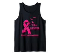I'm A Survivor Breast Cancer Awareness Cinta rosa para mujer Camiseta sin Mangas