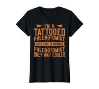 I'm A Tattooed Phlebotomist Just Like A Normal Phlebotomist Camiseta gráfica económica, Mujer, Negro, S