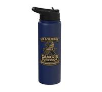 Im A Veteran And A Cancer Survivor Dont Underestimate Me Stainless Steel Insulated Water Bottle