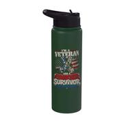 Im A Veteran And A Cancer Survivor Dont Underestimate Me Stainless Steel Insulated Water Bottle