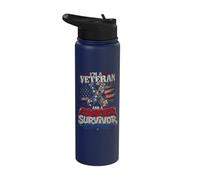 Im A Veteran And A Cancer Survivor Dont Underestimate Me Stainless Steel Insulated Water Bottle