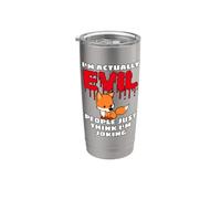 I'm Actually Evil People Just Think I'm Joking Zorro Vaso térmico de acero inoxidable de doble pared
