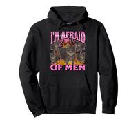 I'm Afraid Of Men Funny Oia Oia Cat Meme Bootleg Gráfico Sudadera con Capucha