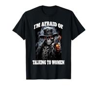 I'm Afraid Of Talking To Women Cringe Skeleton Camiseta