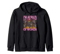 I'm Afraid Of Women Funny Cat Meme Bootleg Gráfico Sudadera con Capucha