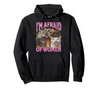 I'm Afraid Of Women Funny Cat Meme Bootleg Gráfico Sudadera con Capucha