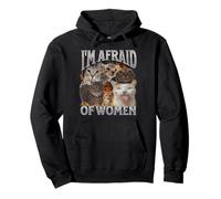 I'm Afraid Of Women Funny Cat Meme Bootleg Gráfico Sudadera con Capucha