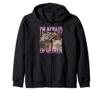 I'm Afraid Of Women Funny Cat Meme Bootleg Gráfico Sudadera con Capucha