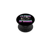 I'm Afraid of Women -Funny Daying Wolf Meme Chicos Novedad Hombres PopSockets PopGrip Adhesivo